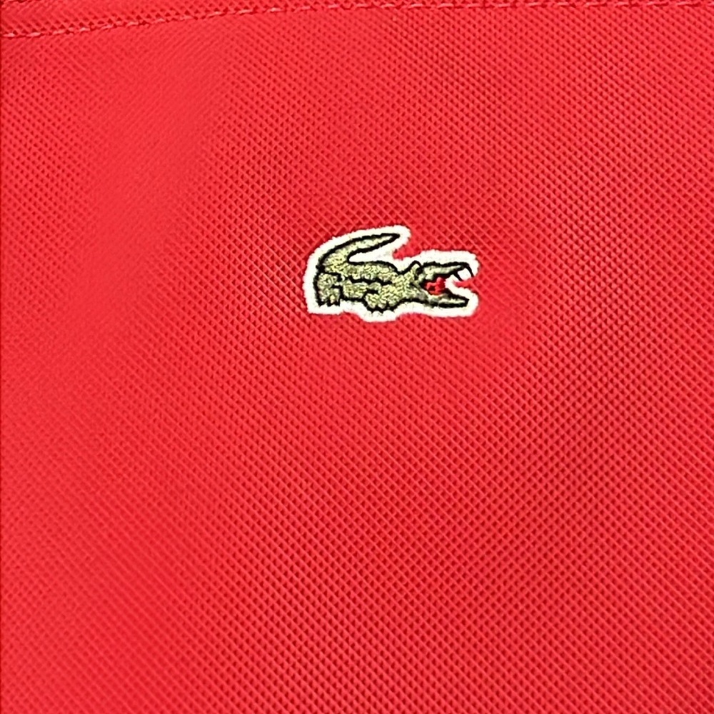 Lacoste New Red Tote Bag Patent Leather Handles Shoulder Bag Travel 20” x 11” - Picture 3 of 3